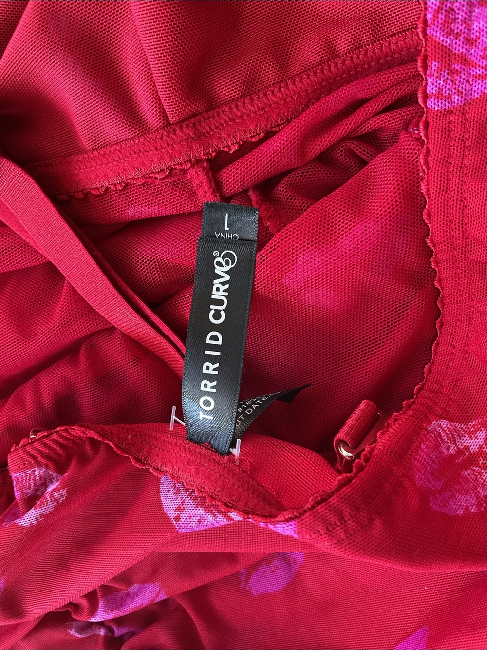 Torrid Ruched Mesh Ruffle Bodycon Chemise Size 1 - Picture 8 of 12